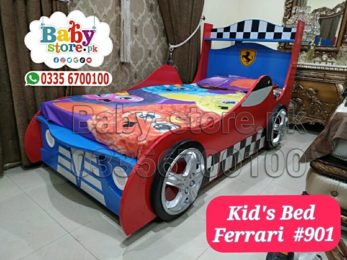 Ferrari Car Design Kids Single Bed